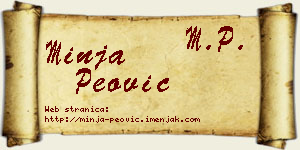 Minja Peović vizit kartica